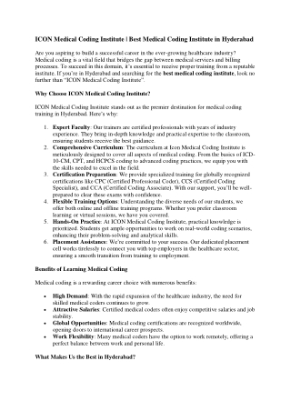 ICON Medical Coding Institute