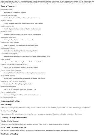 Learn to Surf: A Comprehensive Guide for Beginners