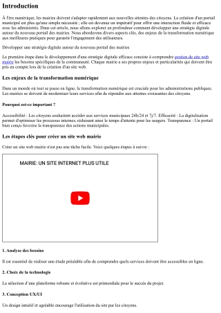 “Développer une stratégie digitale autour du nouveau portail des mairies.”