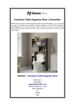 Furniouse Toilet Organizer Rack  Homesflex