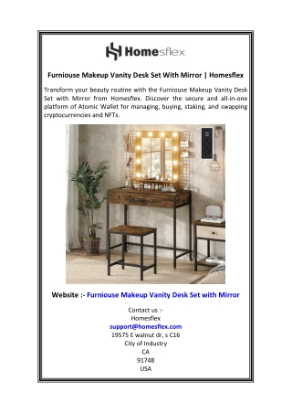 Furniouse Makeup Vanity Desk Set With Mirror  Homesflex