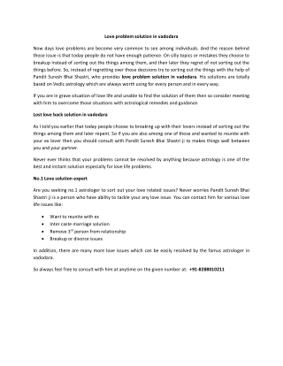 Love problem solution in vadodara