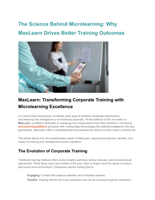 The Science Behind Microlearning_ Why MaxLearn Drives Better Training Outcomes