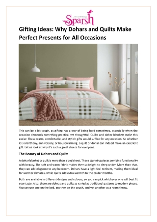 Gifting Ideas Why Dohars and Quilts Make Perfect Presents for All Occasions