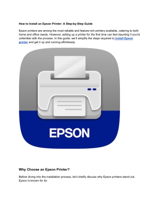 How to Install an Epson Printer_ A Step-by-Step Guide