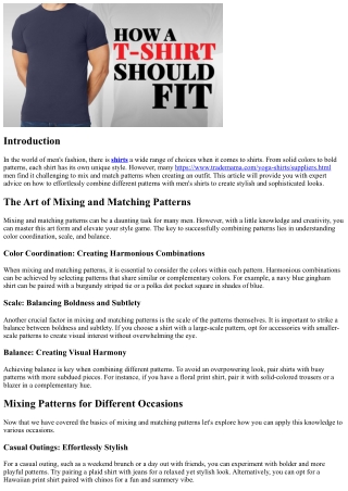 Blending and Matching Patterns with Men's Shirts