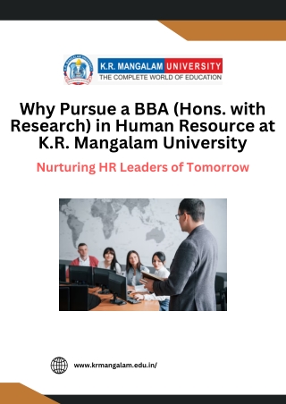 Why Pursue a BBA (Hons. with Research) in Human Resource at K.R. Mangalam University