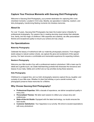 Best Photography expert in Maternity, Kids & Wedding Photography in Bareilly