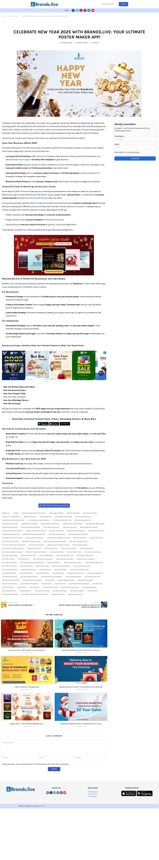 Title: Celebrate New Year 2025 with Brands.live: The Ultimate Poster Maker for F