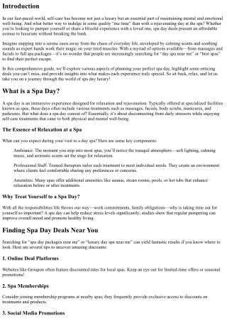 **“Spa Day Deals You Can’t Miss! Affordable Luxury Awaits”**