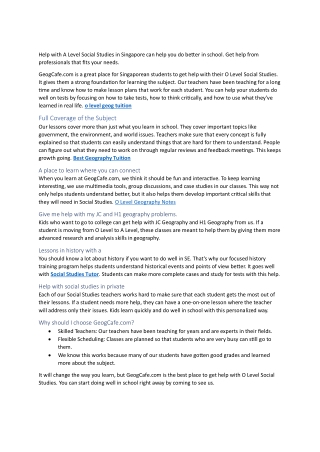 Social Studies Tutor