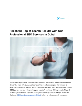 Reach the Top of Search Results with Our Professional SEO Services in Dubai