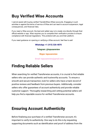 Buy Verified Wise Accounts