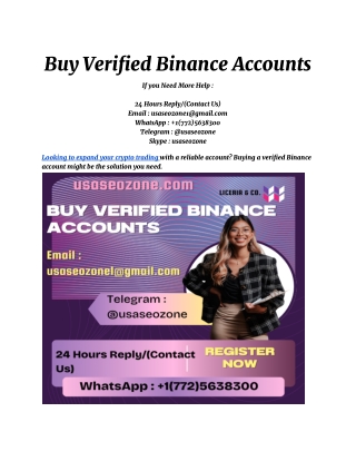 Buy Verified Binance Accounts