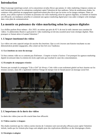 La montée en puissance du video marketing selon les agences digitales