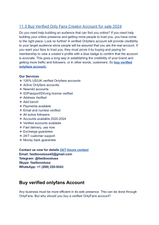 Buy OnlyFans Accounts 100% Verified (Personal)