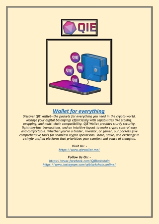 QIE Wallet: The Ultimate Wallet for Everything