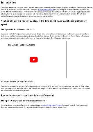 Combiner Culture et Sport: Visitez pendant vos vacances au ski