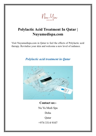 Polylactic Acid Treatment In Qatar  Nuyumedispa.com