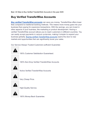 Best  22 Sites to Buy Verified TransferWish Accounts in this year 2025