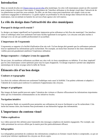Le rôle du design dans l'attractivité des sites municipaux