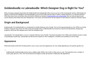 Goldendoodle vs Labradoodle: Which Designer Dog is Right for You?