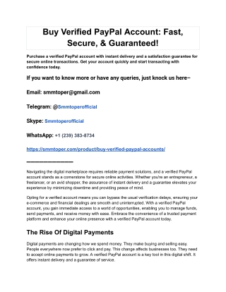 Buy Verified PayPal Account_ Fast, Secure, & Guaranteed