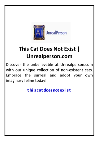 This Cat Does Not Exist | Unrealperson.com
