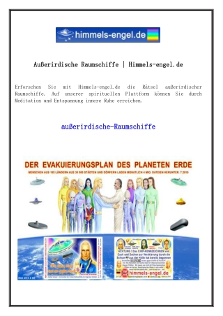 Außerirdische Raumschiffe  Himmels-engel.de