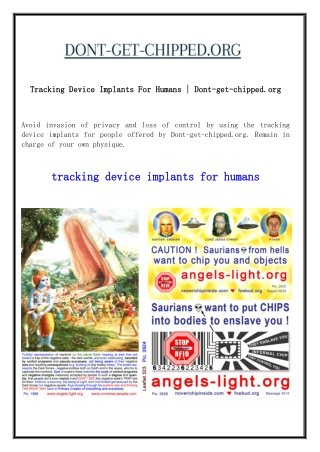 Tracking Device Implants For Humans  Dont-get-chipped.org