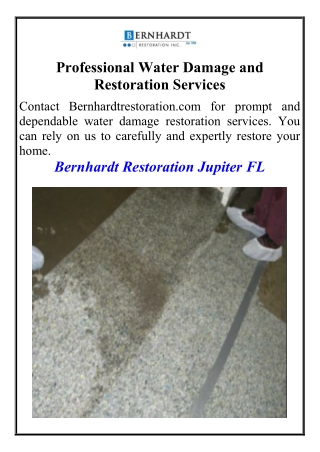 Professional Water Damage and Restoration Services