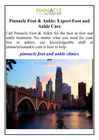 Pinnacle Foot & Ankle Expert Foot and Ankle Care