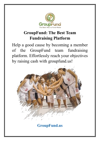 GroupFund The Best Team Fundraising Platform