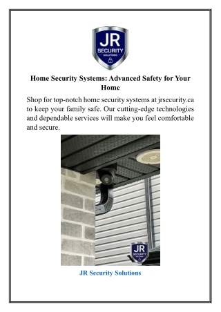 Home Security Systems Advanced Safety for Your Home