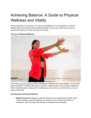 Achieving Balance_ A Guide to Physical Wellness and Vitality