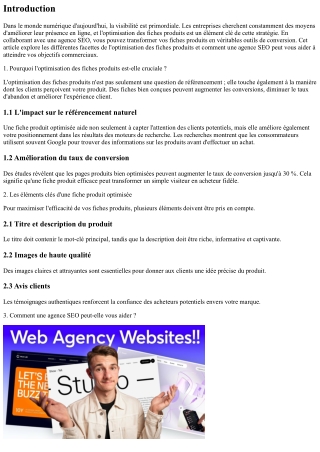 Comment optimiser vos fiches produits grâce à votre agence SEO