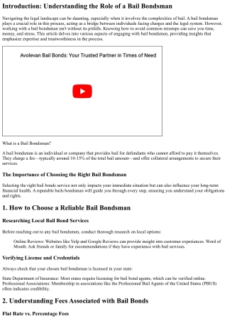 How to Avoid Common Pitfalls When Working with a Bail Bondsman