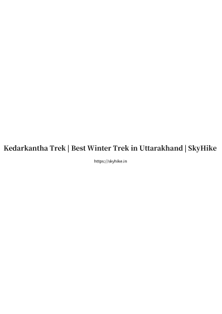 Kedarkantha Trek _ Best Winter Trek in Uttarakhand _ SkyHike
