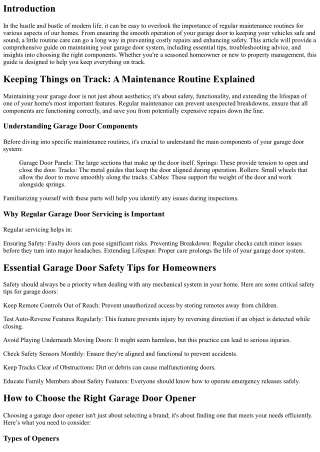 Keeping Things on Track: A Maintenance Routine Explained