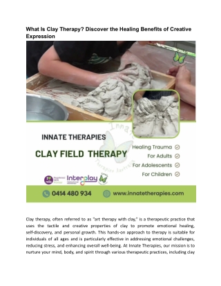 what is clay therapy