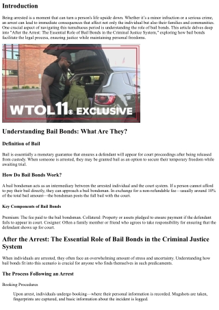 After the Arrest: The Essential Role of Bail Bonds in the Criminal Justice Syste