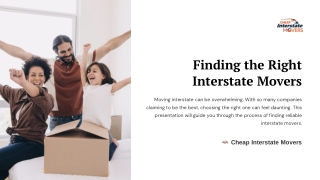 Finding the Right Interstate Movers - Cheap Interstate Movers