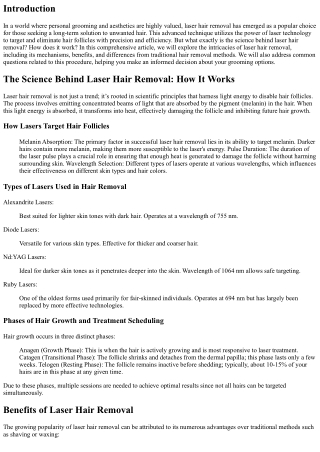 The Science Behind Laser Hair Removal: How It Works