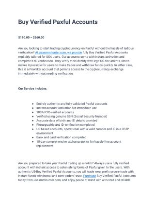Buy Verified Paxful Accounts