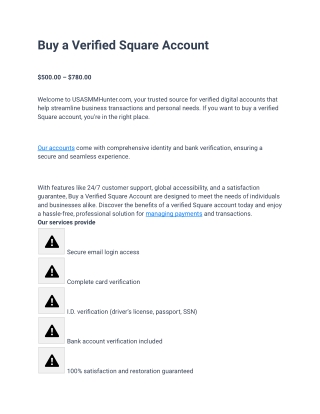 Buy a Verified Square Account