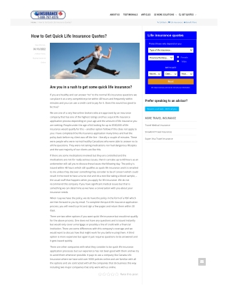 Rapid Protection Guide - How to Get Quick Life Insurance Quotes?