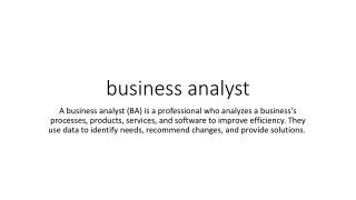 business analyst