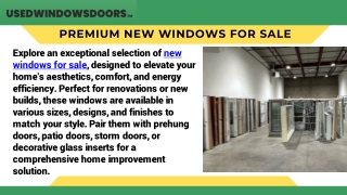 High-Quality New Windows for Sale  Used Windows Doors