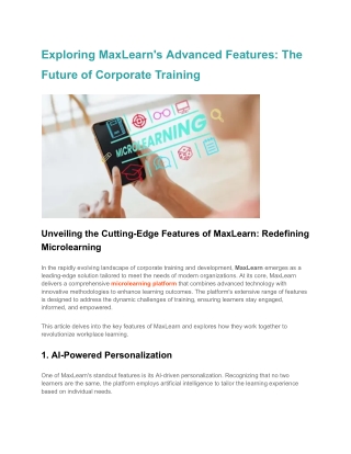 Exploring MaxLearn's Advanced Features_ The Future of Corporate Training