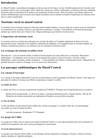 Au fil des sentiers : Découverte des paysages emblématiques du Massif Central